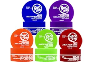 Redone Aqua & Matte Wax Series Lot de 5 cires capillaire coiffantes pour cheveux Bleu, Violetta, Orange, Vert mat, Rouge 150 ml | Contrôle maximum | Force complète | pour hommes et femmes
