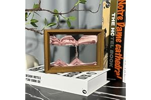 AzureLeap Pittura di Sabbia che Scorre Quadro 3D Sabbia Dinamica Paesaggio Marino, Decorazioni per Casa e Ufficio Giocattolo da Scrivania per Adulti Cornice in Legno [Caffè-6"]