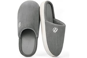 LongBay Women’s Warm Slippers Comfy Corduroy Memory Foam Slip On House Shoes Indoor Outdoor Non-Slip Sole