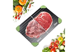 BafanglaiUK Defrosting Tray 2025, Fast Thawing of Frozen Food, Aluminum Defrosting Board, Non-Stick Defrosting Tray, for Thawing Plate Frozen Food Meat Chicken Poultry Fish Seafood（Green）