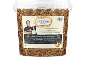 FRESCO Dog Martin Rütter Trainingsknöchelchen Käse und Huhn 1kg | Hundeleckerlies | aus frischem Fleisch und Käse | 100% frische Zutaten | für Belohnung, Training und als Snack für Zwischendurch