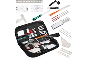 SOUJOY 26Pcs Guitar Tools for Set Up, Repair & Maintenance Kit with Carry Bag, Luthier Tools, Guitar Winder, Setup Kit for Guitar, Ukulele, Bass, Mandolin, Banjo