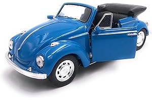 H-CUSTOMS Welly Beetle Convertible Model Car Produit sous Licence Auto 1: 34-1: 39 Bleu OVP