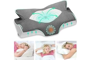 Elviros Cuscino in Memory Foam Ortopedico Cervicale per Dolore al Collo Cuscino Ergonomico per Dolore alla Spalla Cuscino di Sostegno del Collo, 64 x 12,5/10,5 x 38 cm & Morbido