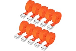 LCXCXY 10 Unidades de Cinchas de Amarre naranja de 25 mm x 4 m, Cinchas De Amarre Pequeñas Adecuadas para Bicicletas, Motocicletas, Eslingas de Amarre Capacidad de Carga de Hasta 250 kg, Según DIN EN 12195-2