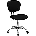 Flash Furniture Mid-Back Mesh Swivel Task Chair with Chrome Base, Metal, Black, 58.42 x 55.88 x 25.4 cm