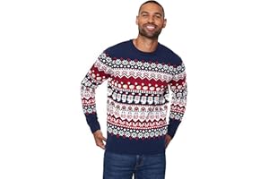 mymixtrendz Mens Knitted Xmas Rudolf Reindeer Snowflake Festive Deer Bambi Christmas Jumper