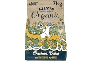LILY'S KITCHEN Lily’s Kitchen Fabriqué à partir d’ingrédients naturels Aliments secs pour chiens adultes Poulet bio cuit au four Nutrition équilibrée 7kg