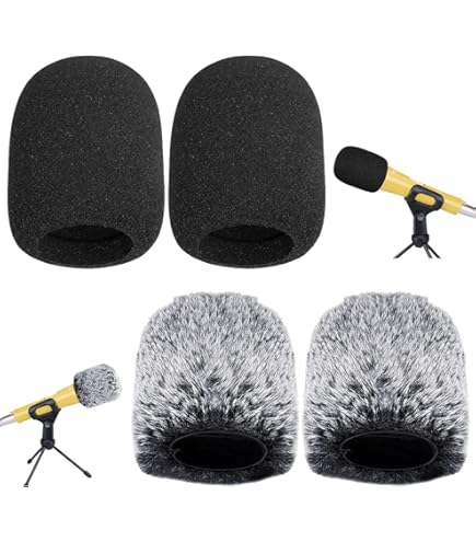Lot De 5 Housses Anti-pop En Mousse Pour Micro - Diamètre 4,5-5,5 Cm - Pour Blue Yeti, Shure, Scène, KTV - Réduction Bruits Et Plosives