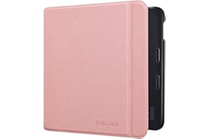 DMLuna Case for Kobo Libra Colour (Model:N428, 2024 Release), Slim and Lightweight Folio Premium PU Leather Protective Cover with Auto Sleep Wake Feature, Rose Gold