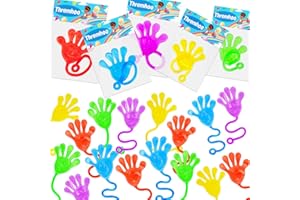 40 Pcs Sticky Hands For Kids Class Valentine Exchange Gift Stretchy Treasure Box Toy Classroom Prize Student Mini Toys Bulk Prize Fillers Slap Hand Party Favor Supplies Goodie Bag Stuffer Boy Girl