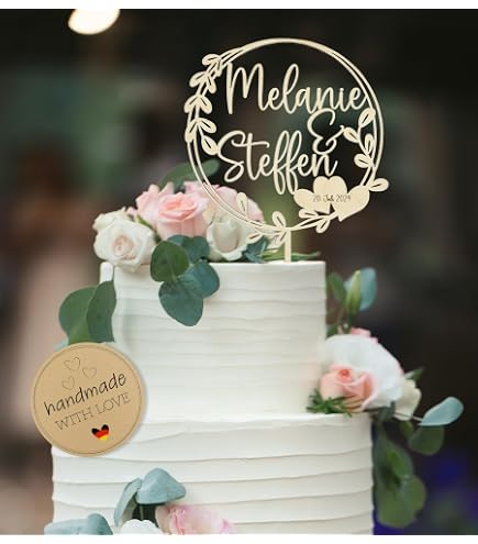 Sallys Cake Topper Sprüche Nachhaltig Aus Echtem Holz, ökologisch Abbaubar, Zum Bemalen Oder Einsprühen - Tortendeko Kuchendeko Cupcake Kuchen Torten Geburtstag Party (Viel Glück