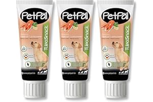PetPäl Perros Crema de salmón “TuboSnack“ 3X 75g - Sin Cereales, Sal, Azúcar - Sabrosas, deliciosas, sanas Naturales - Golosinas Tubo - Tratamiento Ideales para Cachorros - Fabricado en Alemania