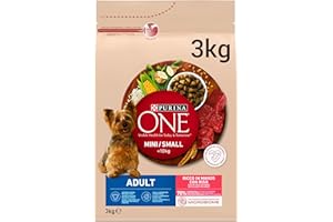 Purina ONE MINI Crocchette Cani Adult con Manzo e Riso, 1 Sacco da 3 Kg