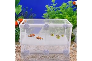 SILKWISH Aufzuchtbecken Aquarium mit Isolation Netz und Saugnäpfe - Ablaichkasten/Ablaichbecken für Aquarium - Zuchttanks Trennnetz für Aquarien - Babybecken Quarantänebecken Zuchtbecken - 260 x 155 x 150 mm