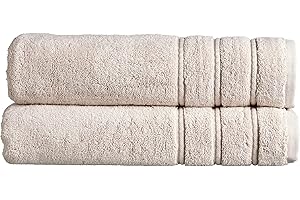 Christy Antalya Large Bath Sheets | Set of 2 | 100% Turkish Cotton | 600GSM | Soft Plush Luxury Bath Towels | 90cm x 150cm | Quick Dry | Pumice Beige