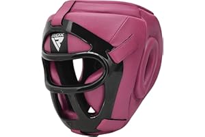 RDX Caschetto Boxe Griglia MMA Allenamento, Maya Hide Pelle Headgear, Professionale Pugilato Protezione Casco per Kick Boxing Sparring Muay Thai Arti Marziali Grappling Taekwondo Karate, Uomo Donna