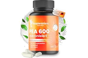 SUPPLENATURA. RHEINLAND PEA Kapseln | MIKRONISIERT: 1200mg Palmitoylethanolamid pro Dosis | 120 Kapseln | 100% Pure Pea, Laborgeprüft | Produziert in Deutschland - SUPPLENATURA®