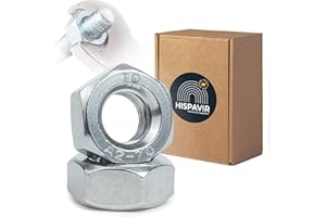 GENÉRICO HISPAVIR | Caja de 500 Unidades | Tuercas Hexagonales M6 DIN 934 | Acero Inoxidable A2 (AISI 304) | Rosca Métrica Estándar Paso 1.00 | Se Ajustan con Llave de 10 mm | Resistentes al Óxido