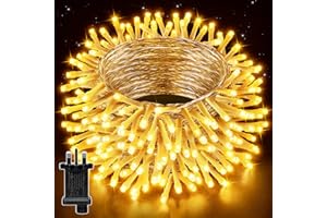 HOPEXY Christmas Lights Indoor Outdoor, 10m 100LEDs Fairy Lights Mains Powered, Waterproof Christmas Tree Lights with Plug, Bright Warm White Fairy Lights Outside for Garden Party Tree Xmas Decorations