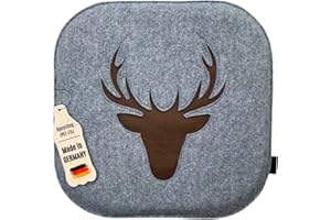 kontor28®- nachhaltiges Sitzkissen Stuhlkissen Johann, handgefertigt Made in Germany, 37,5 x 37,5cm aus upcycling rPET Filz, Sitzauflage mit Polsterung-Outdoor geeignet & waschbar, urbangrau 2er Set