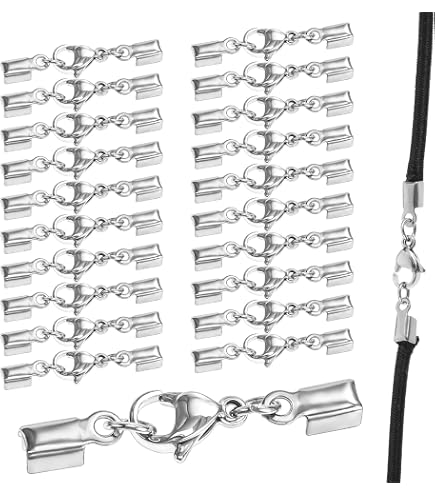 20 Stück Karabinerverschlüsse Mit Crimpenden Für DIY Schmuck – Edelstahl, Silber, 4x30 Mm | Ideal Für Halsketten, Armbänder & Lederbänder