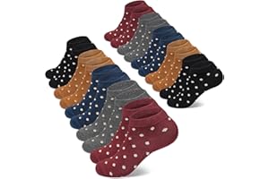 Mowenti 10 par skarpet damskie skarpetki do połowy łydki projekt klasyczny kolekcja prezenty dla dziewcząt paski wzory w kropki