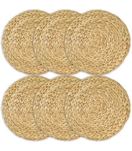 6 Tovagliette Rotonde In Rattan Naturale - Intrecciate A Mano, 30 Cm, Per Tavola E Decorazione - Foto 4