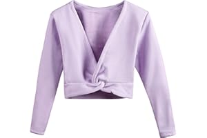 Mulnall Camicia Rosa a Maniche Lunghe per Ragazza, Tinta Unita, Sportivo, Scollo a Croce Incrociata, Regular L IT, Velluto 100%