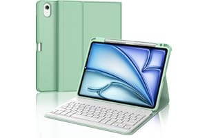 IVEOPPE Funda Teclado iPad Air 11 (M2 2024/M3 2025), Cover con Teclado Español Ñ Bluetooth Magnética Desmontable para iPad Air M2 2024/M3 2025 11 Pulgadas, Verde Hierba