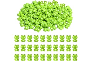 SUPRROW Lot de 100 grenouille en plastique vert, mini figurines de jardin de fées, décorations vertes pour aquarium et jardin