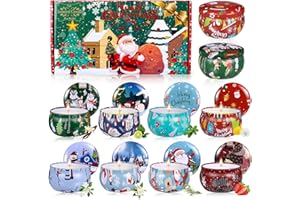 LEMESO Świąteczne świece zapachowe, zestaw 8 sztuk świec do aromaterapii z wosku sojowego, dla kobiet, przenośne świece podróżne, do redukcji stresu, relaksu, na Boże Narodzenie, urodziny