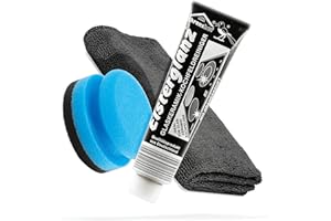 ‎DETAILMATE detailmate Politur Bundle mit 150ml XXL Tube | Elsterglanz Glaskeramik Reiniger Kochfeldreiniger Polierpaste + detailmate Premium Microfasertuch + Schwamm | Entfernt Kratzer aus dem Ceranfeld