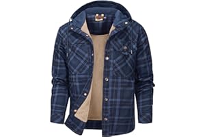 Mr.Stream Camicia da Uomo in Stile Casual da Boscaiolo Plaid Flanella A Quadri Camicia Imbottita da Lavoro di Cotone Cappotto Invernale