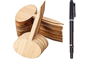 SAVITA 10x6cm 30 Piezas Etiquetas De Madera para Plantas Etiquetas Ovales para Jardín para Plantas En Macetas con Semillas Flores Hierbas Verduras