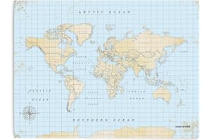 Miss Wood Watercolor Vintage L Mappa di Sughero, 60 x 45 cm, Multicolore, 60 x 45 cm