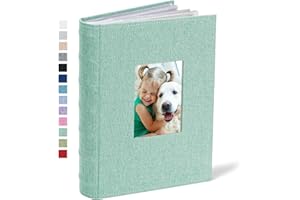 Vienrose Álbum de Fotos 10x15 300 Fotos, Cubierta de Lino Album de Fotografía 100 Páginas (50 Hojas) Gran Capacidad Fotolibro Album para San Valentín Boda Navidad Cumpleaños, 33x23 cm