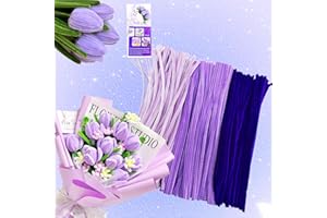 ROEOWENE 300pcs Fil Chenille Loisir Creatif Fleurs 30cm Tige de Fil Chenille Colorés Cure Pipe Chenille Bricolage Pipe Cleaners Flower Cure-pipes en Chenille pour DIY Artisanat Enfant-Violet dégradé