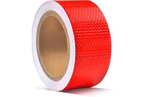 33ft X 2inch Reflective Tape Sticker, ONTWIE Reflective Sticker Red for Trailers - High Visibility Safety Warning Tape Reflector Safety Tape for Vehicles Cars Trailers Bikes Helmets - Honeycomb