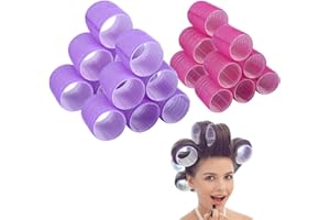 Afanso Jumbo Size Hair Roller sets Self Grip Salon Hair Dressing Curlers Hair Curlers 2 size 24 packs (12XJUMBO+12XLARGE)