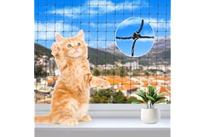 Apritsce Katzennetz Balkon, 6 X 3 M Katzenschutz Balkon, Katzennetz für Balkon Drahtverstärkt, Katzennetz mit Befestigungsseil und Zubehör, Katzenzaun für Balkone, Terrassen und Fenster