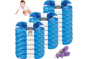 CIOXSOIO 20 Pièces Recharge Poubelle a Couche, Sac Poubelle Couche Grande Capacité l'environnement, Excellente Résistance Anti-odeur Compatible avec Tous les Types de Recharges