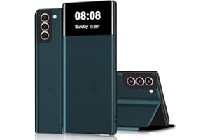 FCIAEYTOU Wallet Case für Samsung Galaxy S22 Hülle Clear View Handyhülle für Samsung S22 Klapphülle Flip Cover mit Ständer Stoßfest Kratzfest Leder Schutzhülle Kartenfach Handytasche 5G/6.1" (Grün)