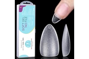 TOMICCA Amande Court Capsule Americaine Ongle-Pose Americaine Ongle,Capsules Ongles-Faux Ongles en Gel Couverture Complète-360 Pièces 15 Tailles