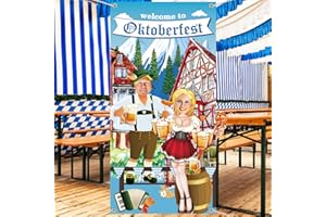 CLDURHGE Oktoberfest Party Dekorationen, Oktoberfest Foto Requisit Banner, Deko Foto Requisit Banner Deko Bayrische Fotowand Hintergrund Dekoration, Lustige Spiele Zubehör, Bayerisches Partyset(180 x 90 cm)