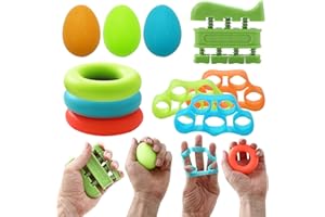 ZHYLUO Juego de 10 piezas Fortalecedor de Agarre de Mano,Fortalecedor de mano,bandas de resistencia para los dedos,3 niveles de resistencia Entrenador de Dedos