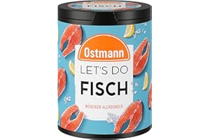 ‎OSTMANN Ostmann Gewürze - Let's Do Fisch Allrounder | Gewürzsalz für Bratfisch, Flammlachs und Meeresfrüchte | Würziger Allrounder mit Senf, Zitrone und Dill | 85 g in recyclebarer Metalldose