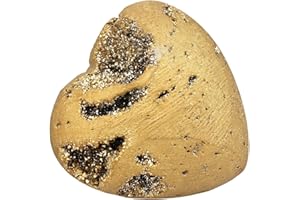 mookaitedecor Or Agate Géode Cœur Guérison Pierre Lithothérapie Précieuses,Cœur Cristaux Porte bonheur