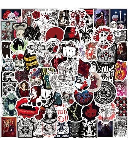 10/25/50 pezzi adesivi gotici neri freddi horror per decorazioni scrapbooking bottiglia d'acqua laptop telefono decalcomania casco da skateboard  21