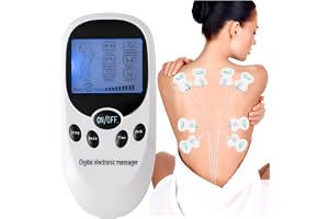 Stimulateur Musculaire Tens, Instrument de Massage för Smärtlindring, Lätt att Använda Hemma, Elektronisk Digital Dubbel Utgång Massageapparat, Abdominal Muskelstimulator med 8 Kuddar